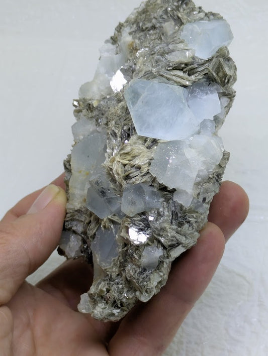Aquamarine on Muscovite Matrix
