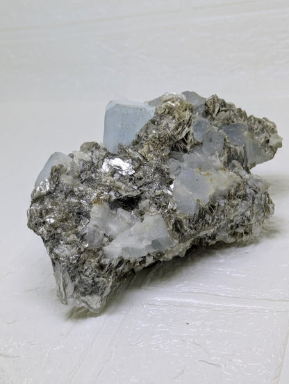 Aquamarine on Muscovite Matrix