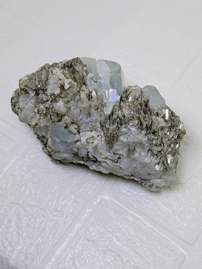 Aquamarine on Muscovite Matrix