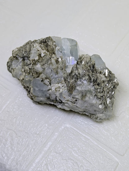 Aquamarine on Muscovite Matrix
